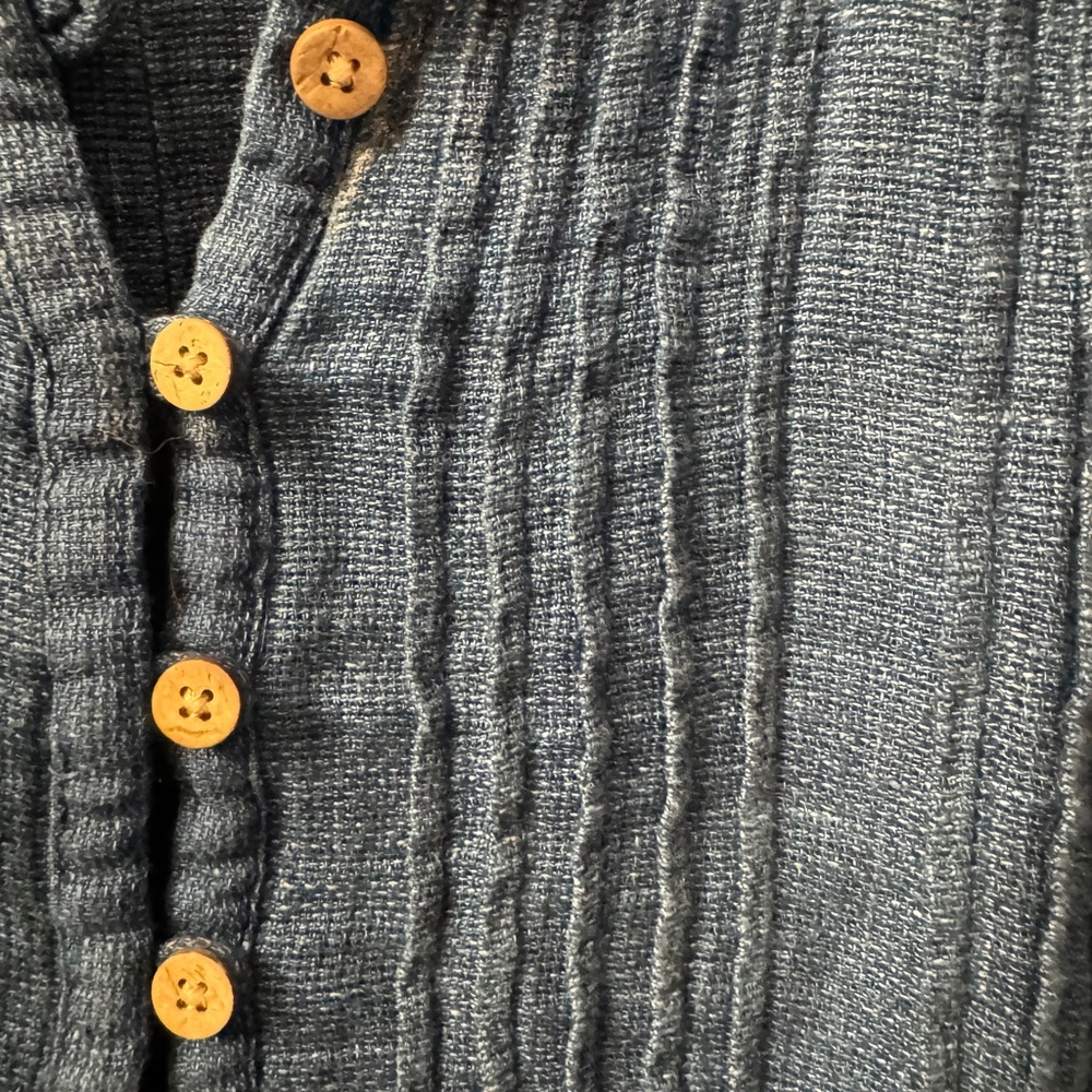 HP! 🎉💕 Faherty Isha Basketweave Dress, Indigo - Picture 8 of 9